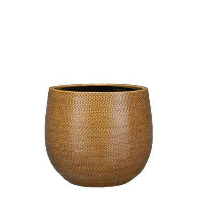Produktbild von Mica Decorations Gabriel Blumentopf - H20 x Ø25 cm - Keramik - Ocker