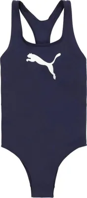 Immagine prodotto di PUMA Costume da bagno Racerback per ragazze Costume da bagno SWIM GIRLS resistente al cloro, Colore:Navy, Abbigliamento:140