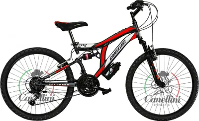 Obrázok produktu pre Detský bicykel Horský Canellini COLORADO 24" - 18 rýchlostí - Čierna/Červená