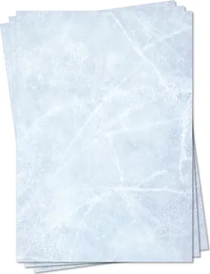Produktbild von Gastronomie Papier (Blau-Eis-Marmor, DIN A5, 100 Blatt) für Speisekarten. Marmoriertes Papier, Marmorpapier zweiseitig bedruckt, für alle Drucker/Kopierer geeignet