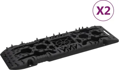 Produktbild von Traktionsmatten 2 Stk. Schwarz 107x31x7 cm Nylon