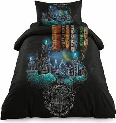 Produktbild von Harry Potter Hogwarts Kinder Bettwäsche Mikrofaser 2tlg Set 135-140x200