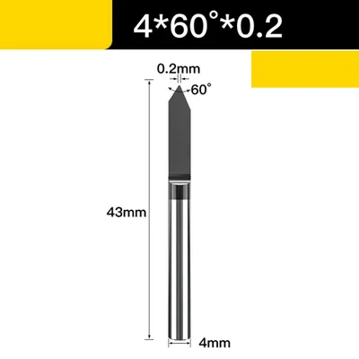Zdjęcie produktu dla Frez do grawerowania 4 mm z powłoką VHM Rozmiar: 4 × 60° × 0.2