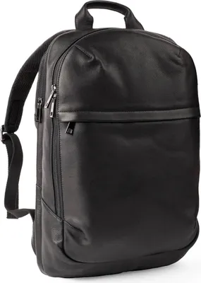 Produktbild von Accezz Leather Laptop Rucksack 16 Zoll - Schwarz