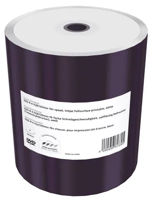 Produktbild von MediaRange MR413-SHRINK, DVD-R, 120 mm, Druckbar, Schrumpfverpackt, 100 Stück(e), 4,7 GB
