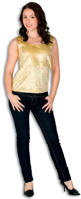 Produktbild von L3201073-44 gold Damen Top Shirt Discoshirt Discokostüm Gr.44