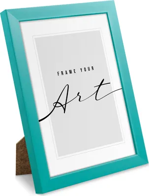 Produktbild von KNOR Bilderrahmen 13x18 cm Türkis, Bilderrahmen, Fotorahmen, bruchsicheres Acrylglas, Picture Frame 10x15, zum Aufhängen & Aufstellen, Kunststoffrahmen, Wand und Tischaufstellung, aus Recyceltemem