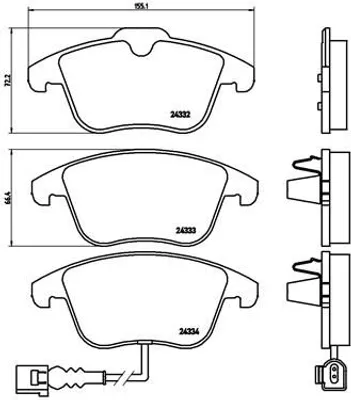 Produktbild von Brembo Bremsbelagsatz, Scheibenbremse Vorderachse P 85 112