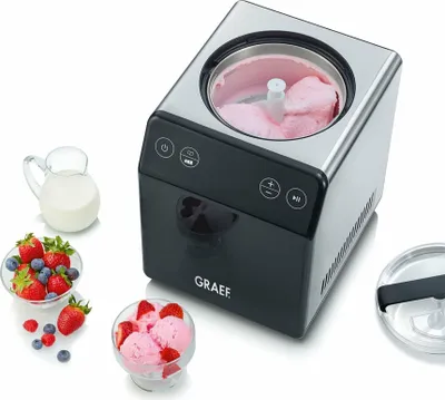Produktbild von Graef IM 700, Softeis-Maschine, 2 l, 1 Becken, Schwarz, Edelstahl, 90 min, Edelstahl