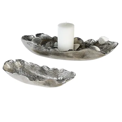 Zdjęcie produktu dla Casablanca, miska Bellevue, aluminium, powłoka niklowana. Długość: 60 cm, wysokość: 12 cm, szerokość: 60 cm, głębokość: 20 cm. Numer produktu: 43096