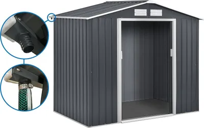 Image de Abri de jardin en métal - "Vegas" - 4.07 m² avec gouttière