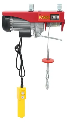 Image de Treuil électrique - Câble de levage électrique - Capacité de charge : 400/800 kg - 1300W, 220V - Hauteur de levée : 12 m - Vitesse de levée : 10 m/min - Télécommande filaire - Rouge