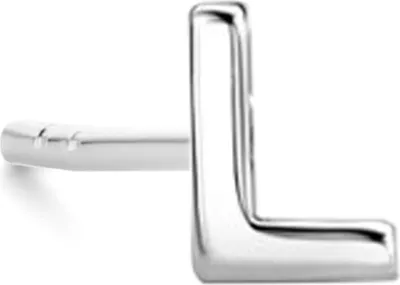 Produktbild von New Bling 9NB-908L - Zilveren oorsteker Letter L – Rhodium Plated – 4 mm – Per Stuk