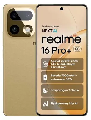 Produktbild von Realme 16 Pro+ 5G 8GB/256GB Gold (Master Gold) Dual-SIM