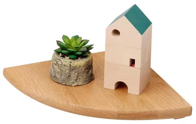 Produktbild von Eckregal Hängend Eiche Massivholz 22cm