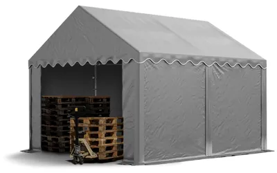 Produktbild von TOOLPORT Lagerzelt 3x4 m Unterstand Weidezelt Garagenzelt PVC Plane 700 N wasserdicht in grau