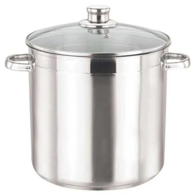 Produktbild von BURI Edelstahl Kochtopf 10L mit Glasdeckel Suppentopf Gulaschtopf Universaltopf Topf