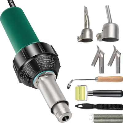 Image de VEVOR 1600W Appareil de soudage plastique Pistolet à air chaud PP/PVC/PE Soudage 4 buses