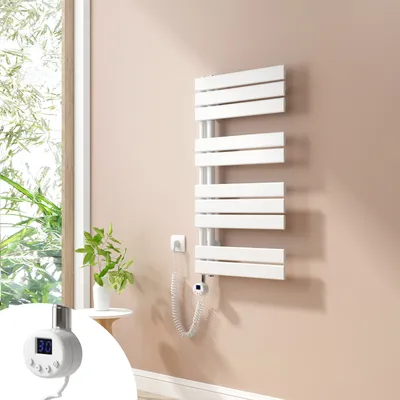 Zdjęcie produktu dla Grzejnik łazienkowy Heilmetz Grzejnik elektryczny z elementem grzejnym, 90x50cm Biały Suszarka do ręczników i elementy grzejne z regulacją temperatury o mocy 300 W Odpowiedni do łazienek 4 ㎡