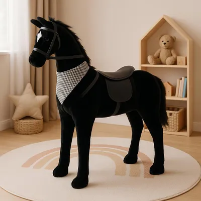 Produktbild von Sweety Toys 11049 Plüsch-Stehpferd Stehpferd Größe ca. 110 cm schwarz