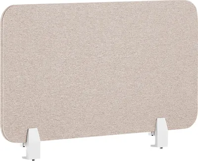 Produktbild von BELIANI Schreibtisch Trennwand Beige Stoff PET Kunststoff 80 x 40 cm zum Aufstellen Klemmen Schallschutz Sichtschutz Pinnwand Büro Home Office
