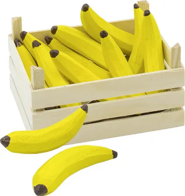Produktbild von goki 10 Bananen in Obstkiste Holz 14x10cm