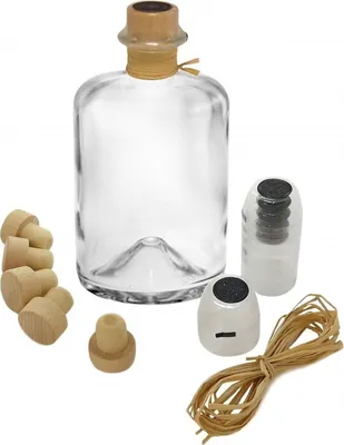 Produktbild von 5x Profi Set Apothekerflaschen leer 700 ml Glas Flaschen zum selbst befüllen & transparente Schrumpfkapseln mit schwarzem Siegel & Korken & Bast