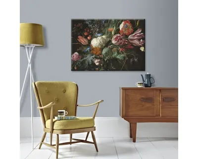 Produktbild von Art for the Home Leinwand Bild Wanddeko Schlafzimmer Wohnzimmer Blumen in einer Vase 70 x 100 cm