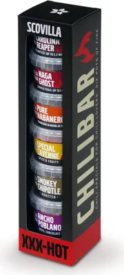 Produktbild von Scovilla Chilibar XXX-HOT, 6 handverlesene Chili Sorten in wiederverschließbaren Aromabechern