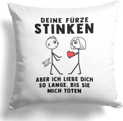 Produktbild von 22Feels Männer Jahrestag Geschenk Hochzeitstag Ehemann Deko Kissen Deine Fürze Stinken Freund Valentinstag Dekoration Liebe Paar Wohnaccessoire Wohnzimmer Schlafzimmer Couch