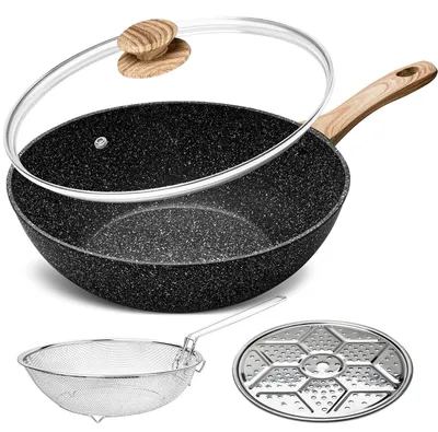 Obrázok produktu pre Indukčná panvica s pokrievkou, priemer 28 cm, vhodná do umývačky riadu, odolná voči poškriabaniu