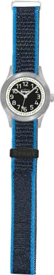 Produktbild von Scout Kinderuhr analog aus der Serie "Cool" mit schwarz blauem Textilband, Quarzwerk und Klettverschluss
