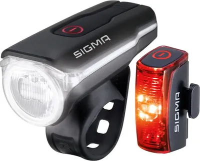 Imagen del producto de Sigma Set Aura 60 USB y Infinity Sigma 60 Lux, color  y rojo, con luz delantera compatible con las normativas alemanas StVZO
