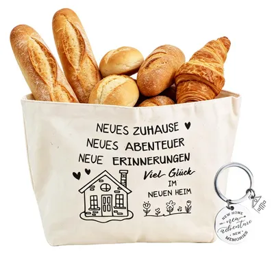 Leinen Brotbeutel 25x15x22 cm weiß zur Aufbewahrung von Brot und Obst