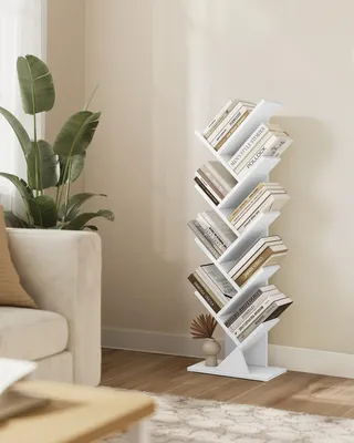 Produktbild von VASAGLE Standregal in Baumform, Bücherregal, 20 x 38 x 115,2 cm, weiß