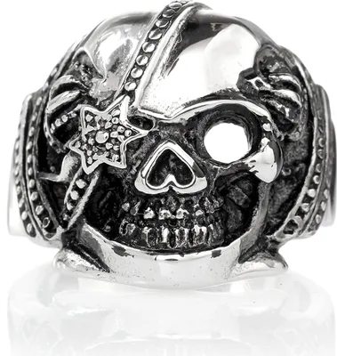 Produktbild von Karisma Edelstahl 316L Ring -Totenkopf Pirat Gothic - Hoch Poliert - SRSK008 - 67 (21.3)