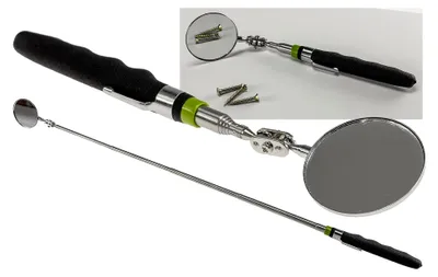 Produktbild von Verstellbarer Handspiegel 50mm mit Kugelgelenk und Teleskoparm 16-70cm