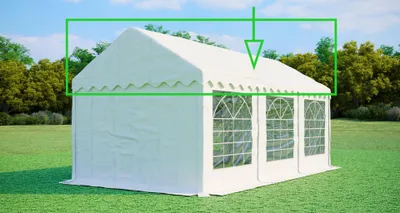 Produktbild von Ersatzdach für Partyzelt 3x6 m – PVC 500 g/m², Seitenhöhe 2 m, ohne Gestell - Weiß