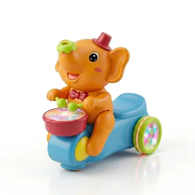 Produktbild von Musikalisches Spielzeug Elefant mit LED-Lichtern, Sensorik Spielzeug für Kinder ab 3 Jahre - TRUBALINKO Orange