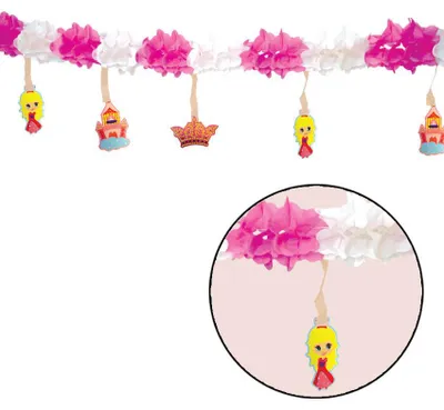 Produktbild von rosa Prinzessin Papier Girlande 12 x 300 cm