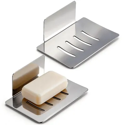 Image de Lot de 2 distributeurs de savon en acier inoxydable pour salle de bain et toilettes