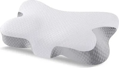 Productafbeelding van Unyqoos® Nekkussen – Visco-elastisch memory foam nekkussen, ergonomisch en orthopedisch, geschikt voor mensen die op hun rug, zij, buik of nek slapen, met een wasbare hoes van 40% rayon/60% polyester