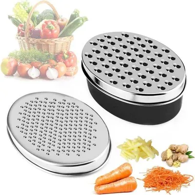 Image de Râpe à fromage avec récipient et hachoir à légumes pour la cuisine - Idéal pour le fromage et les légumes