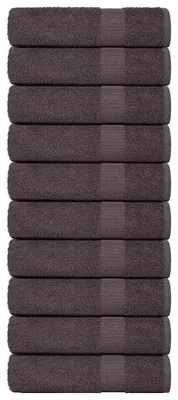 Image de vidaXL Serviettes de bain FROGN, lot de 10, anthracite, 100 x 150 cm, 360 g/m²