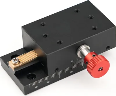 Produktbild von Zahnstangenantrieb, Gleitschlitten, Konstruktion aus Aluminiumlegierung, Führung durch Schwalbenschwanznuten, manueller Plattformschlitten