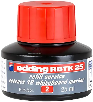 Immagine prodotto di edding RBTK 25 Whiteboardmarker retract 12 Nachfülltinte rot 25 ml
