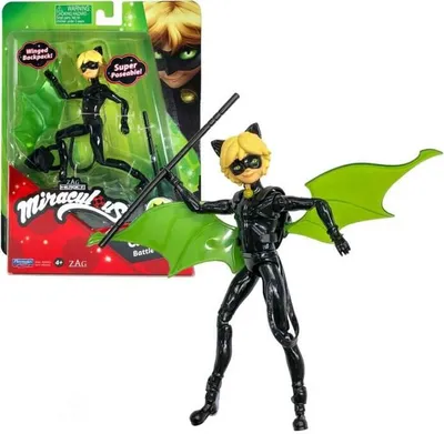 Produktbild von BANDAI Miraculous Ladybug - Mini-Puppe 12 cm: Cat Noir und seine Ausrüstung