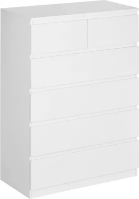Immagine prodotto di SunvelloCassettiera 6 Cassetti con Design Antiribaltamento, in Truciolato, 80x39x115 cm, Bianco
