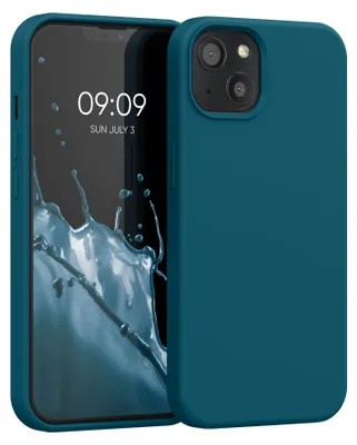 Produktbild von kwmobile Handyhülle für iPhone 13 Hülle, für iPhone 13 Case - Hülle Silikon - kabelloses Laden - Petrol matt