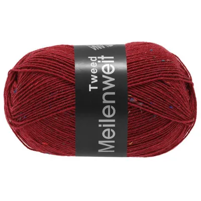 Produktbild von Lana Grossa Meilenweit 100 Tweed 161 Dunkelrot 100g